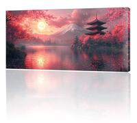 Large Painting by Numbers for Adults, Lake Sunset Paint by Numbers for Children Kits, Without Frame DIY Canvas Oil Painting, Adult Crafts with Paint Brushes Acrylic Pigment, Home Decor 50x100cm w-310