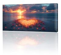 Large Painting by Numbers for Adults, Love Beach Paint by Numbers for Children Kits, Without Frame DIY Canvas Oil Painting, Adult Crafts With Paint Brushes Acrylic Pigment, Home Decor 50x100cm w-14