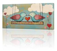 Large Painting by Numbers for Adults, Love Bird Paint by Numbers for Children Kits, Without Frame DIY Canvas Oil Painting, Adult Crafts with 3- Paint Brushes Acrylic Pigment, Home Decor 50x100cm w-10