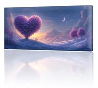 Large Painting by Numbers for Adults, Love Moon Paint by Numbers for Children Kits, Without Frame DIY Canvas Oil Painting, Adult Crafts with 3- Paint Brushes Acrylic Pigment, Home Decor 50x100cm w-16