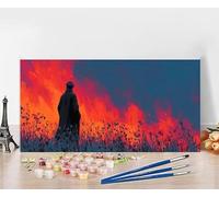 Large Painting by Numbers for Adults Man Paint by Numbers for Children Fire, DIY Hobbies for Adults Crafts, Canvas Oil Paintings Arts for Home Wall Decor Crafts, Gifts Without Frame 60x120cm 0-V738