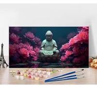 Large Painting by Numbers for Adults Zen Paint by Numbers for Children Flower, DIY Hobbies for Adults Crafts, Canvas Oil Paintings Arts for Home Wall Decor Crafts, Gifts Without Frame 40x80cm G-T419