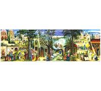 Large Panoramic Advent Calendar 24 Doors 213 x 650 mm - Nativity - with Glitter and Translucent Windows - RS 260 - Traditional Antique German Design