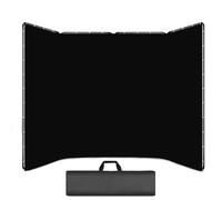 Large Panoramic Photography Backdrop with Stand & Storage Bag - Wrinkle-Resistant Black Background for Video and Photo Shoot Setup