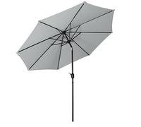 Large Parasol Outdoor Garden Beach w/Crank and Tilt Canopy Grey Patio Umbrella