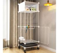 Large Parrot Cage with Rolling Stand and Bottom Tray, Easy to Clean Design for Parakeets, Parrots, Lovebirds, and Macaws