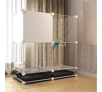 Large Parrot Cage with Rolling Stand, Bottom Tray, and Bird Toy - Easy to Clean DIY for Parakeets, Lovebirds, and Macaw