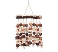 Large Parrot Chewing Toys Natural Wooden Bird Cage Toy with Corn Nuts for African Grey Macaws Cockatoos and Birds Essential Exercise to Strengthen Muscles Relieve Stress Promote Physical Mental Health