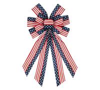 Large Patriotic Wreath Bows for Front Door,Red White Blue Stripe Stars Wreath Ribbons Decoration,for Labor Day Independence Day,4 Th Of July Indoor Outdoor Party American Decoration