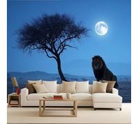 Large Pattern Wallpaper murals Lion, 3D Wall murals Lion 250x175cm Animal Retro Wallpaper for Girls Bedroom Modern Decorative Photomurals Giant Poster Easy to Apply Bedroom Living Room Restyling