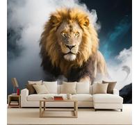 Large Pattern Wallpaper murals Lion, 3D Wall murals Lion 250x175cm Animal Retro Wallpaper for Girls Bedroom Modern Decorative Photomurals Giant Poster Easy to Apply Bedroom Living Room Restyling
