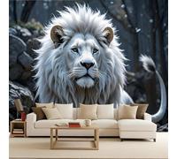 Large Pattern Wallpaper murals Lion, 3D Wall murals Lion 450x315cm Animal Retro Wallpaper for Girls Bedroom Modern Decorative Photomurals Giant Poster Easy to Apply Bedroom Living Room Restyling