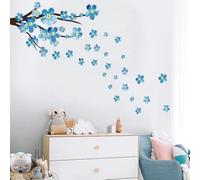 Large Peach Blossom and Butterfly Vinyl Wall Decal for Home Decor - Removable PVC Sticker, 150 x 100 cm Approx, for Bedroom or Living Room