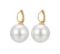 Large Pearl Earrings For Women Big Drop Dangle Radiant Chunky Statement Jewelry Bridal Wedding Accessories Oversized Round Shape