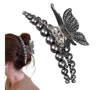Large Pearl Shark Hair Clip, Pearl Hair Clips - Shark Hairpin, Grey Pearl, Metal, Large Hair Clip, Headwear Styling Tools, Hair Accessories for Weddings, Celebrations for Thick Hair, Long Hair