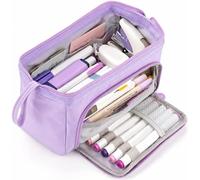 Large Pencil Case 22x9x13 cm Holds 100 Pens with Zipper Closure Canvas