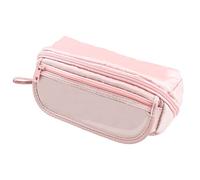 Large Pencil Case, Big Capacity Pen Case, Simple Pen Bag, Stationery Organizer 9-Layer Storage, Desk Aesthetic Pencil Pouch Expandable for Teenagers School Office Makeup (Pink)