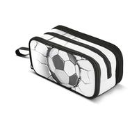 Large Pencil Case, Big Capacity Pencil Bag Pen Pouch Holder 3 Compartments, Breaking The Wall Football School Office Supplies Stationery Makeup Bag Storage Organizer for Students Girls Boys Women Men