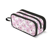 Large Pencil Case, Big Capacity Pencil Bag Pen Pouch Holder 3 Compartments, Cherry Blossoms Flowers School Office Supplies Stationery Makeup Bag Storage Organizer for Students Girls Boys Women Men