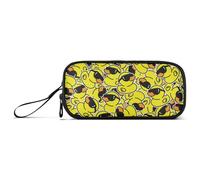 Large Pencil Case, Big Capacity Pencil Bag Pen Pouch Holder 3 Compartments, Rubber Duck with Sunglasses School Office Supplies Stationery Makeup Bag Storage Organizer for Students Girls Boys Women