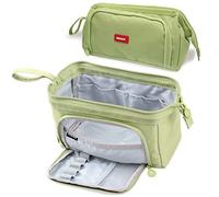 Large Pencil Case Big Capacity Pencil Bag Portable Pencil Case School Supplies Suitable for Middle High School College Students Girls Boys Teen Storage Organizer Gift (Green)