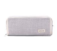 Large Pencil Case, Big Capacity Pencil Pouch Pen Bag with 3 Compartment, Portable Stationery Organizer with Zipper, Cute Aesthetic School Supplies for Teen Girls Boy College (Grey)
