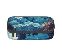 Large Pencil Case for Girls Boys Blue Misty Valley Pencil Case Kids Aesthetic Pencil Case School Stationery Pen Case Preppy Stuff