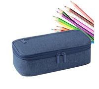 Large Pencil Case - Oxford Fabric Pen , Marker Pen Storage Bag, Stylish Stationery Bag | Durable Pencil Bag for Kids Teens Students School Supplies Office Ko, navy blue, Siehe Beschreibung