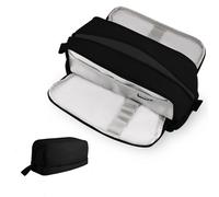 Large Pencil Case with 4 Compartments, Special Aesthetic Pen Case for Girls Boys, Stationery Organiser with Handle for Kids Adults, Wear Resistant Pencil Pouch for School Office College (Black)