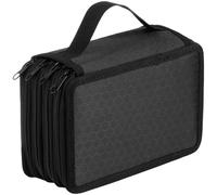 Large Pencil Case with Compartments, 72 Slots Separation Layer Colored Zipper Pencils Holder Pouch, Student Stationary Pen Storage Bag for Work Office School Supplies Markers Ballpoint Pens (Black)