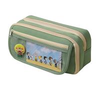 Large Pencil Pouch Big Pencil Case Big Capacity Aesthetic Pen Cosmetic Bag Pen Stationery Organizer Simple, College Office Home Travel Storage Bag (Green)