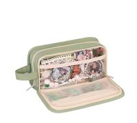 Large Pencil Pouch Big Pencil Case Big Capacity Aesthetic Pen Cosmetic Bag Pen Stationery Organizer Simple, College Office Home Travel Storage Bag (Green)