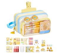 Large Pencil Pouch Large Capacity Container with Stickers Sticky Note