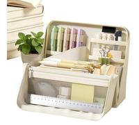 Large Pencil Pouch - Multi Section Spacious Organizer | Portable Storage Holder, for Girls Stationery Art Writing Journals Cosmetics Travel Offices Homes