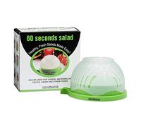 Large Perfect Salad Cutter Bowl - 57 Second Salad Maker-Safely Chop Vegetables & Fruit Fast-Salad Recipes Free Gift Included-Wash, Slice & Serve,Kitchen Gadget -- 60 Seconds