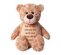 Large Personalised Ashes Keepsake Memory Bear - Light Brown | Bereavement Memorial Gift | Metal Heart Tin Ashes Urn | Soft & Luxurious Remembrance Teddy Bear Grief Keepsake | Ashes Urn | 42cm Tall