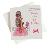 Large Personalised Birthday Card Female Girl Daughter Granddaughter Niece 16th 18th 21st (LARGE A5, Hair Colour 2)