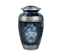Large Personalised Cremation Urn for Human Ashes - Adult Funeral Memorial Keepsake, Blue Cloud Design, 200 Cu Inch Capacity, Holds 90 kg / 14 Stone (Blue Cloud-Text Engraved)