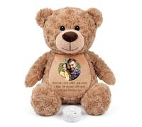 Large Personalised Photo & Record-A-Voice Keepsake Memory Teddy Bear - Light Brown | Custom Photo, Message & Voice Recording | Sympathy Gift, Remembrance | 42cm Tall