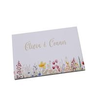 Large Personalised Wedding Guest Book Linen Cover Unique Wedding Guestbook With Flower Design