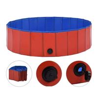 vidaXL Foldable Dog Swimming Pool Red 160x30 cm PVC