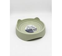 Large Pet Bowl for Cats and Dogs, Wide Shallow Design, 18 CM, Ideal for Flat Faced Pets, Easy to Clean (Green)