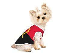Large Pet Breathable Sleeveless Angola Flag Print T-Shirt - Small Medium Cats & Dogs, Chihuahua, Yorkie, Dachshund