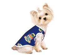Large Pet Breathable Sleeveless Flag of The Cayman Islands Print T-Shirt - Lightweight Dog & Cat Outfit - Stretchy Tank Top