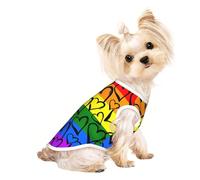 Large Pet Breathable Sleeveless Gay Pride Rainbow Pattern Print T-Shirt - Lightweight Dog & Cat Outfit - Stretchy Tank Top