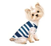 Large Pet Breathable Sleeveless Greek Flag Print T-Shirt - Lightweight Dog & Cat Outfit - Stretchy Tank Top