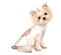 Large Pet Breathable Sleeveless Little Pink Cherry Blossoms Print T-Shirt - Small Medium Cats & Dogs, Chihuahua, Yorkie, Dachshund