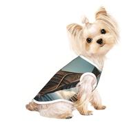 Large Pet Breathable Sleeveless T-Shirt - Soft Old Viking Boat Print Stretchy Vest, Fits Small to Medium Pets