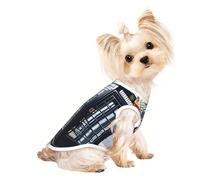 Large Pet Breathable Sleeveless T-Shirt - Soft Telephone Booth Print Stretchy Vest, Fits Small to Medium Pets