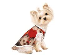 Large Pet Breathable Sleeveless T-Shirt - Soft World Map Made up of Spices Print Stretchy Vest, Fits Small to Medium Pets